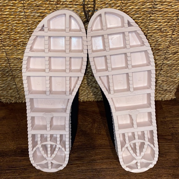 Melissa Puzzle Peep-Toe Flats-Black/Blush Pink- Women’s Size 9 - Picture 11 of 12